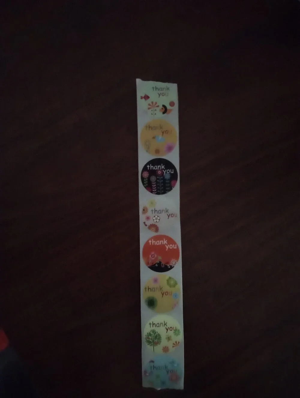 Thank You Stickers total of 200- Multicolor Round Floral Labels